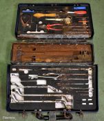 Multi piece tool kit in composite case - spanners, screwdrivers, hammer and punches