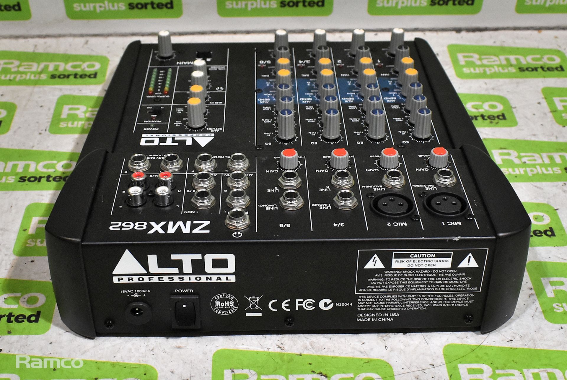 ALTO Pro ZMX862 6-channel 2-bus mixer, Yamaha MV800 audio mixer - Image 10 of 12