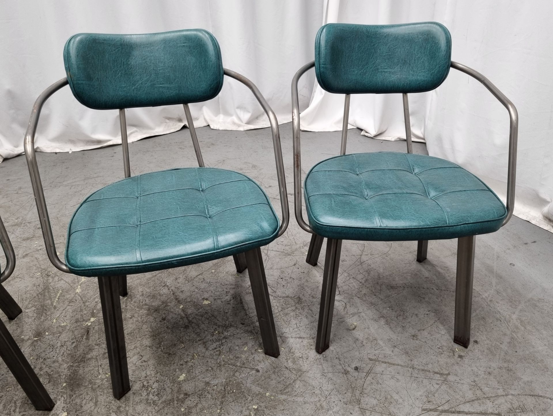 4x Industrial green leather restaurant chairs - L 550 x W 600 x H 80cm - Bild 3 aus 12