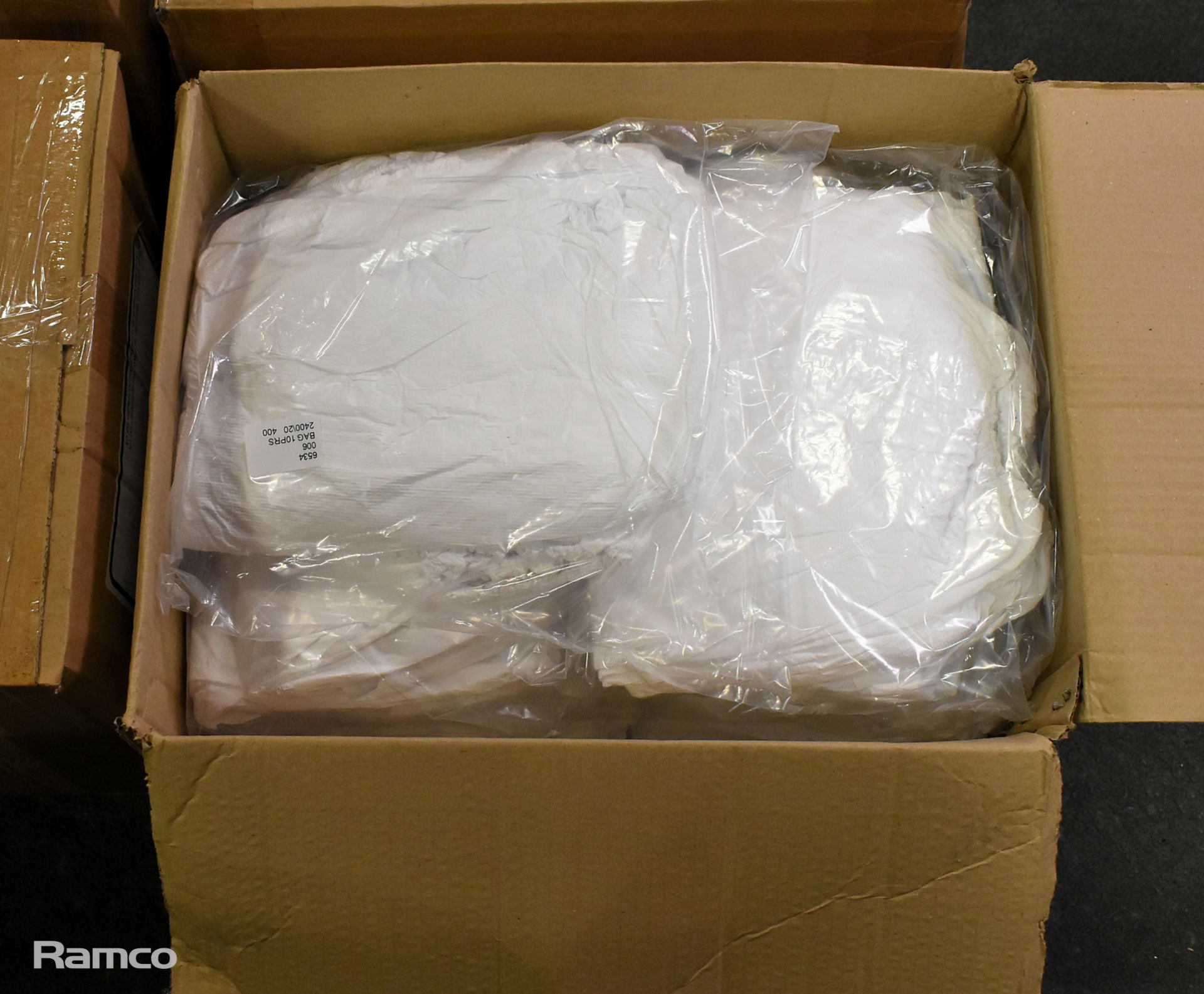 4x boxes of Tyvek overshoes with PVC soles and elasticated ankle 14" - 10 x 10 pairs per box