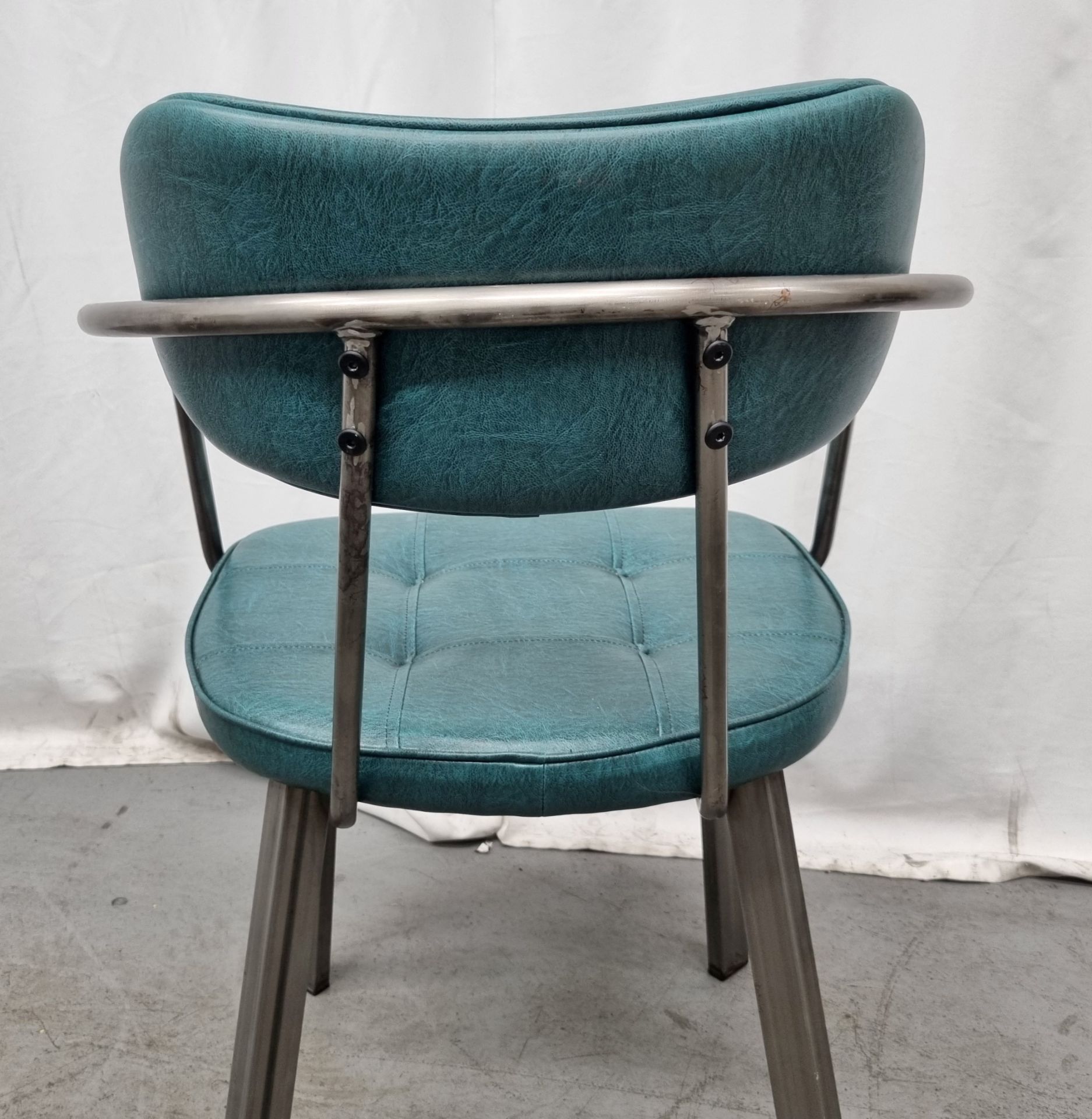 4x Industrial green leather restaurant chairs - L 550 x W 600 x H 80cm - Bild 11 aus 12