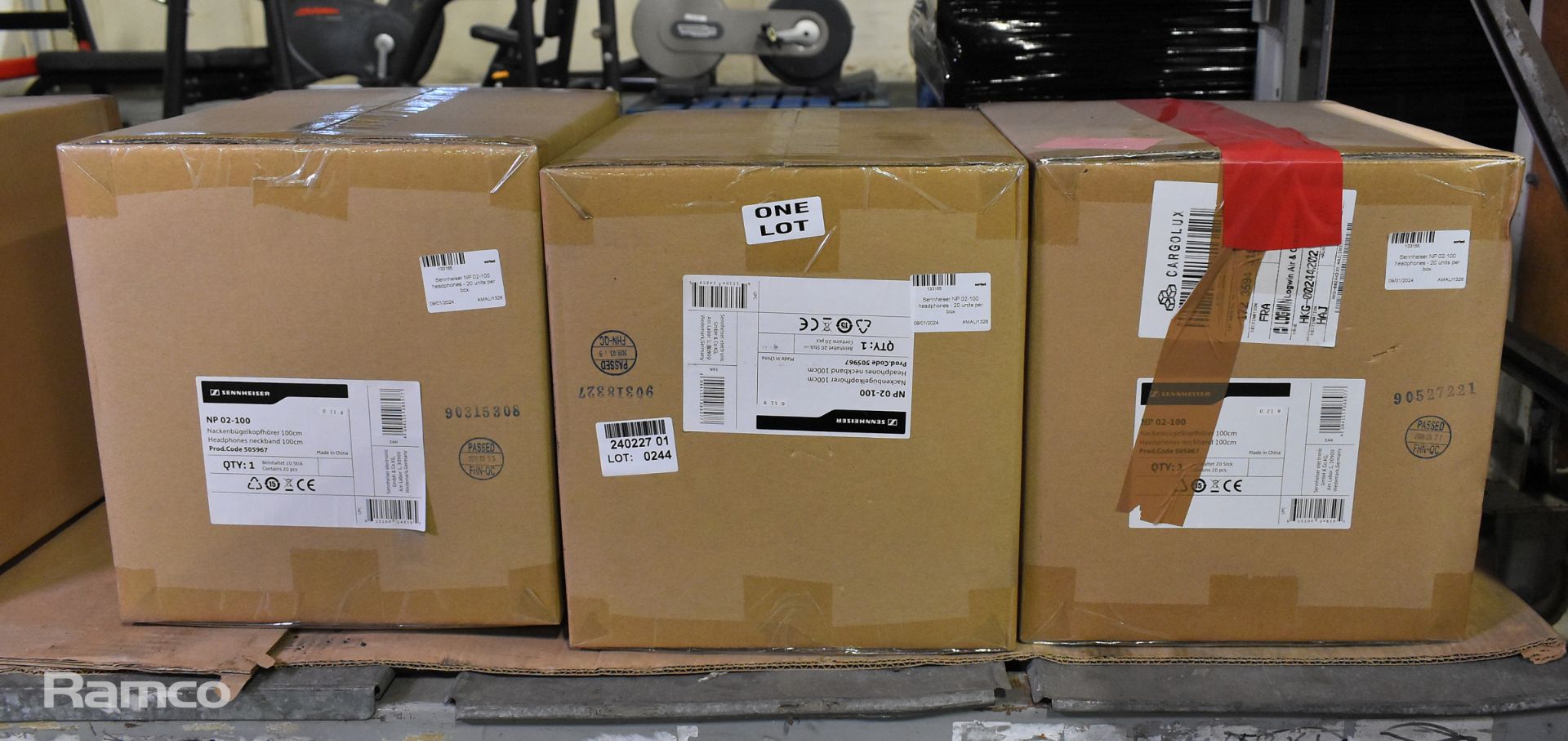 3x boxes of Sennheiser NP 02-100 headphones - 20 units per box
