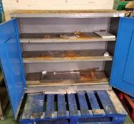 Double door workshop cabinet - W 1230 x D 420 x H 1020mm