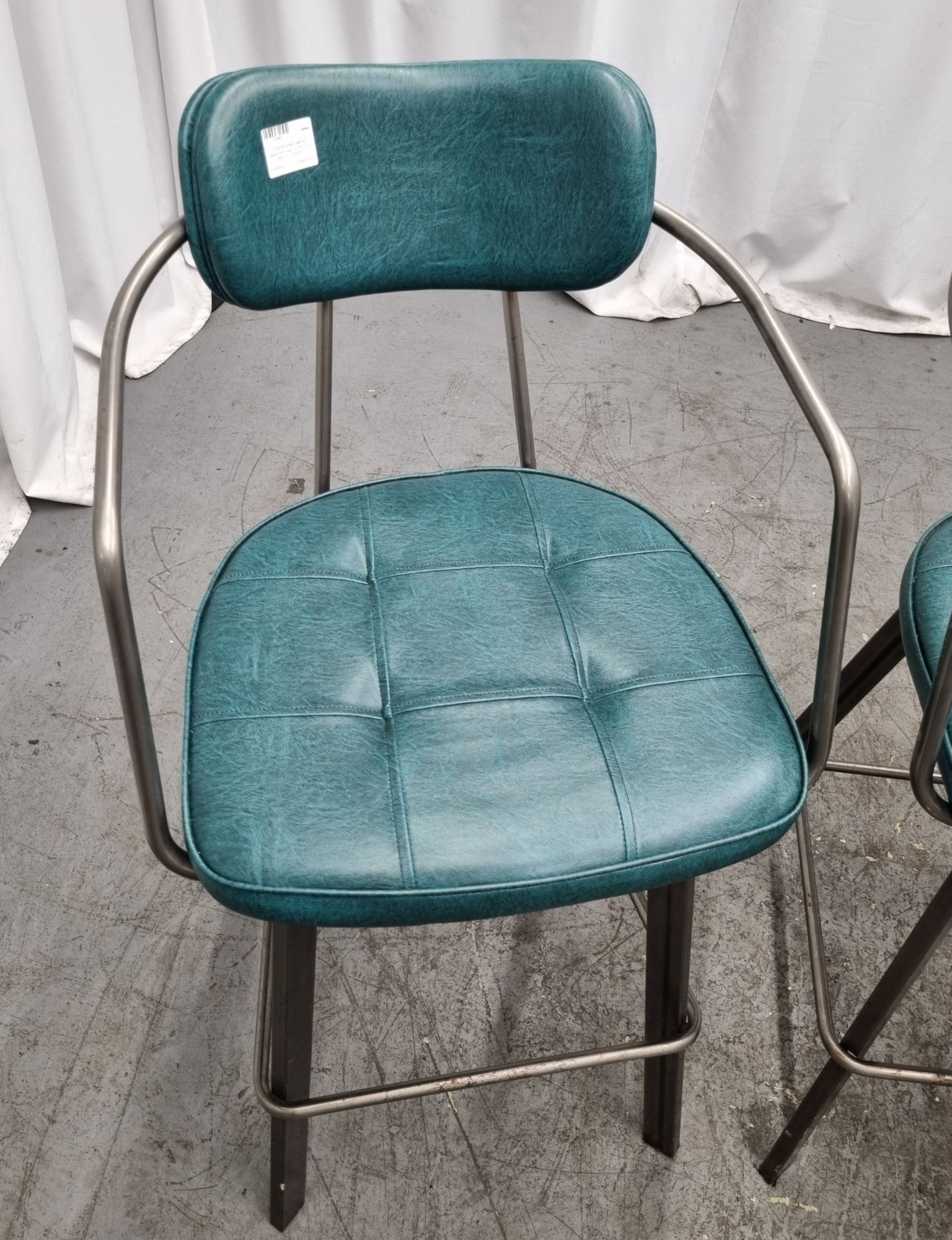3x Industrial green leather restaurant chairs - L 550 x W 600 x H 1100mm - Bild 4 aus 15