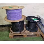 3x Reels of cable - see description for details