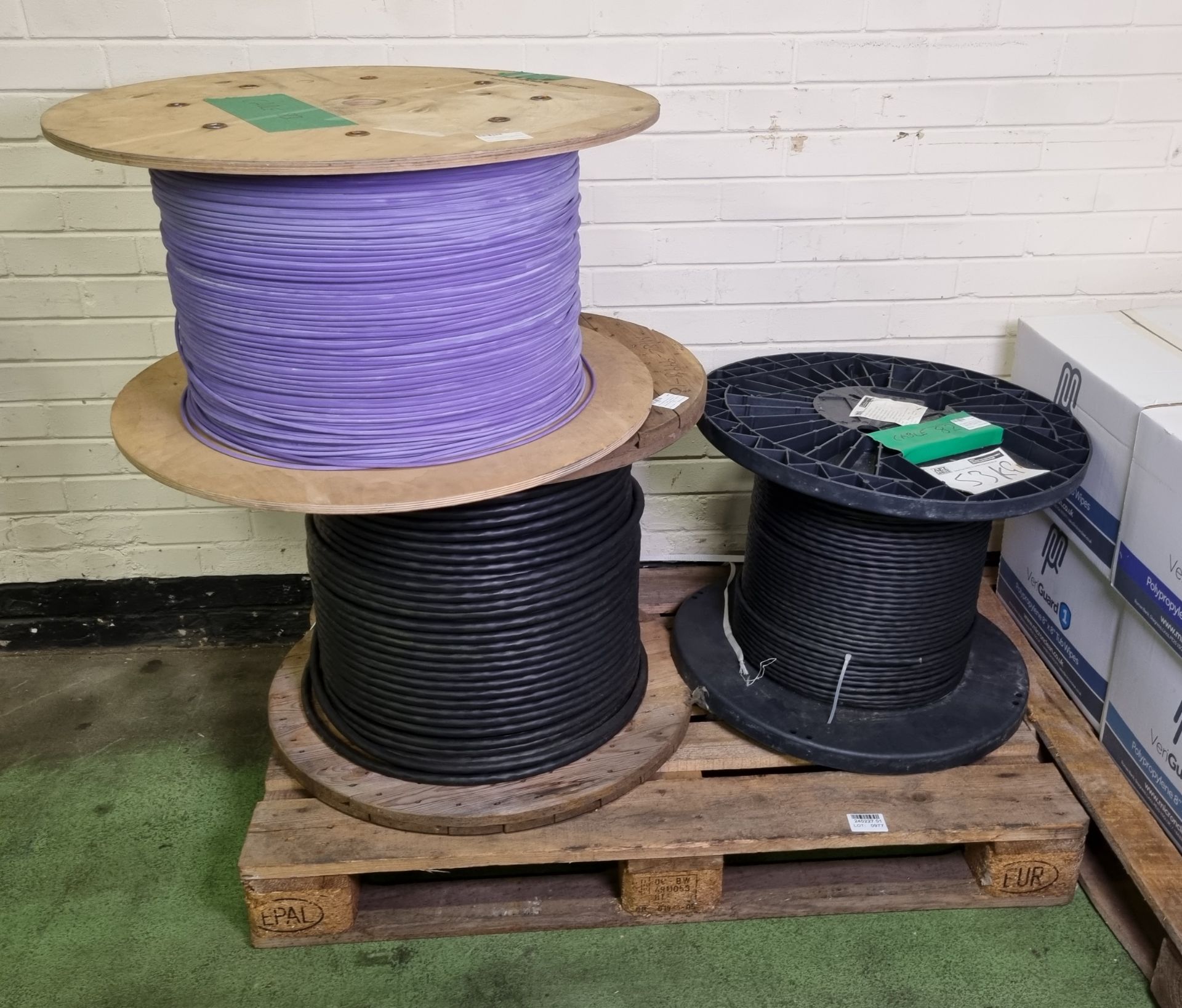 3x Reels of cable - see description for details