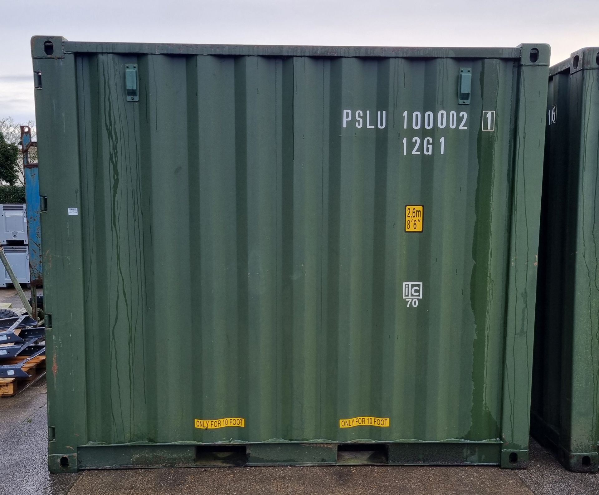 10 Foot ISO container - type RXTC-10 ITX - manufactured 2012 - Capacity 16.0 cubic metre