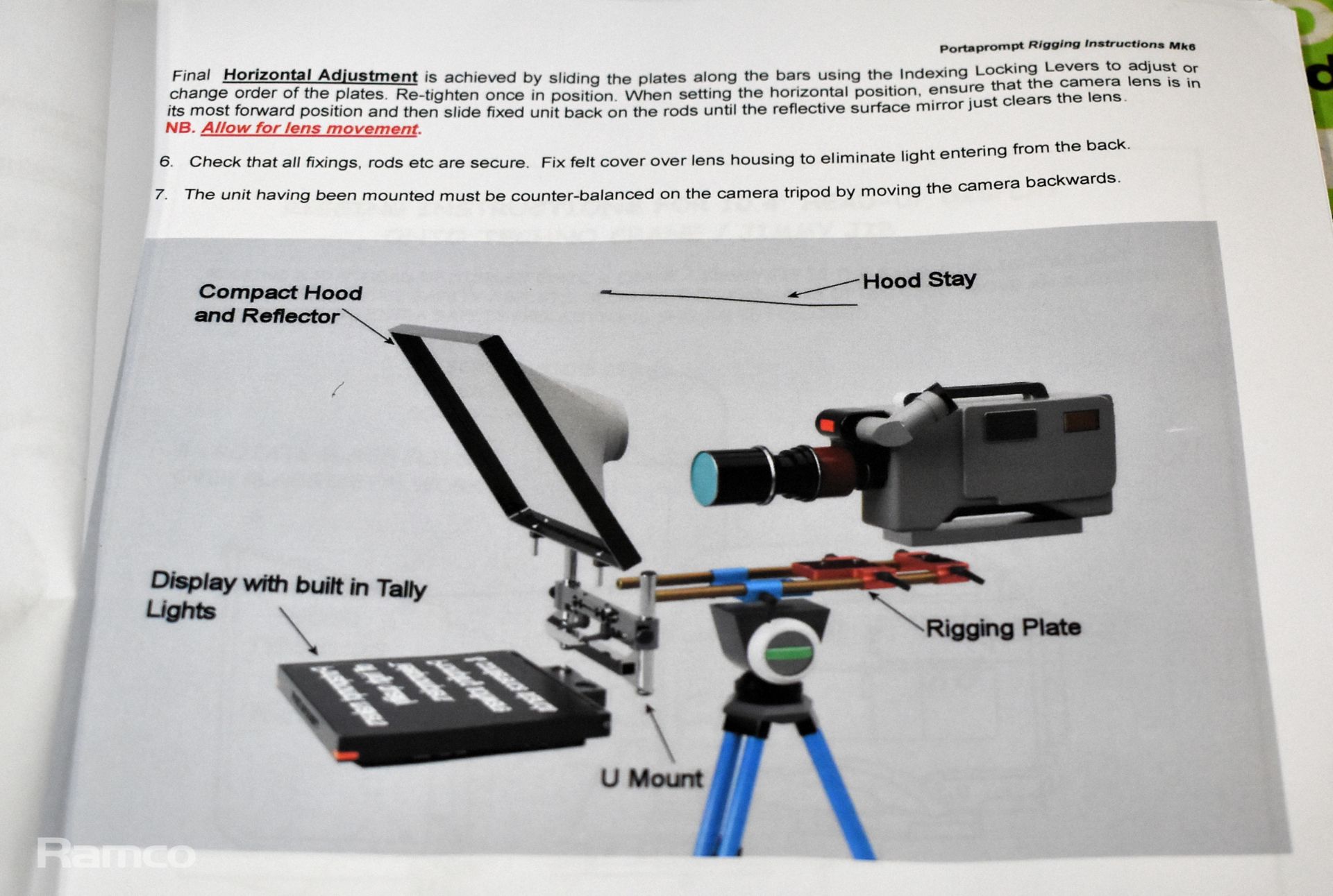 Portaprompt camera rigging with 21.5" Quasar LCD monitor and cover - Bild 9 aus 12