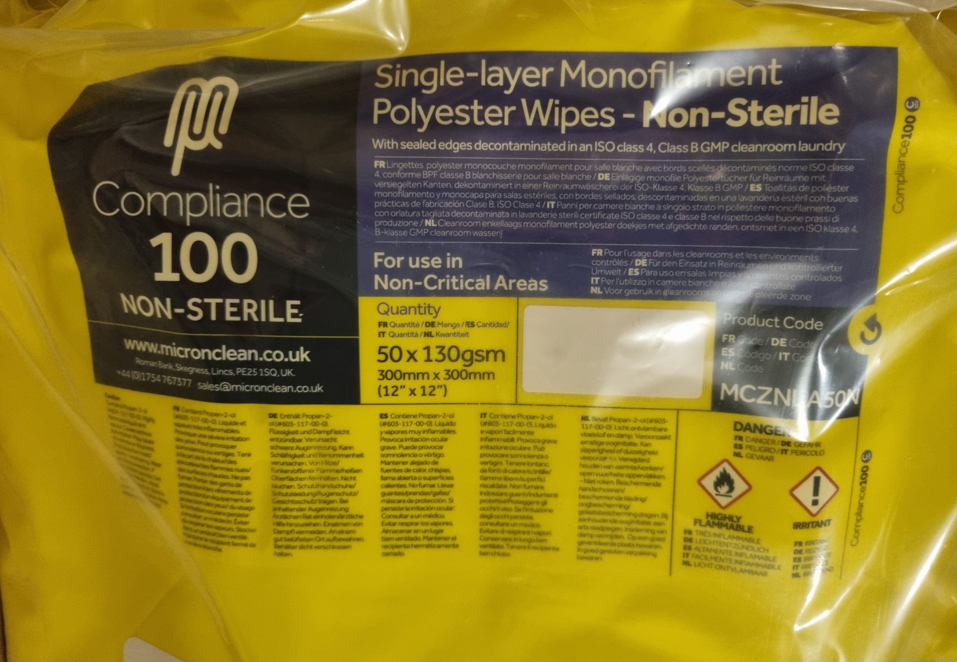 33x boxes of AstraZeneca P030104 GMP class 100 clean room wipes - 50 x 5 wipes - per box - Image 2 of 4