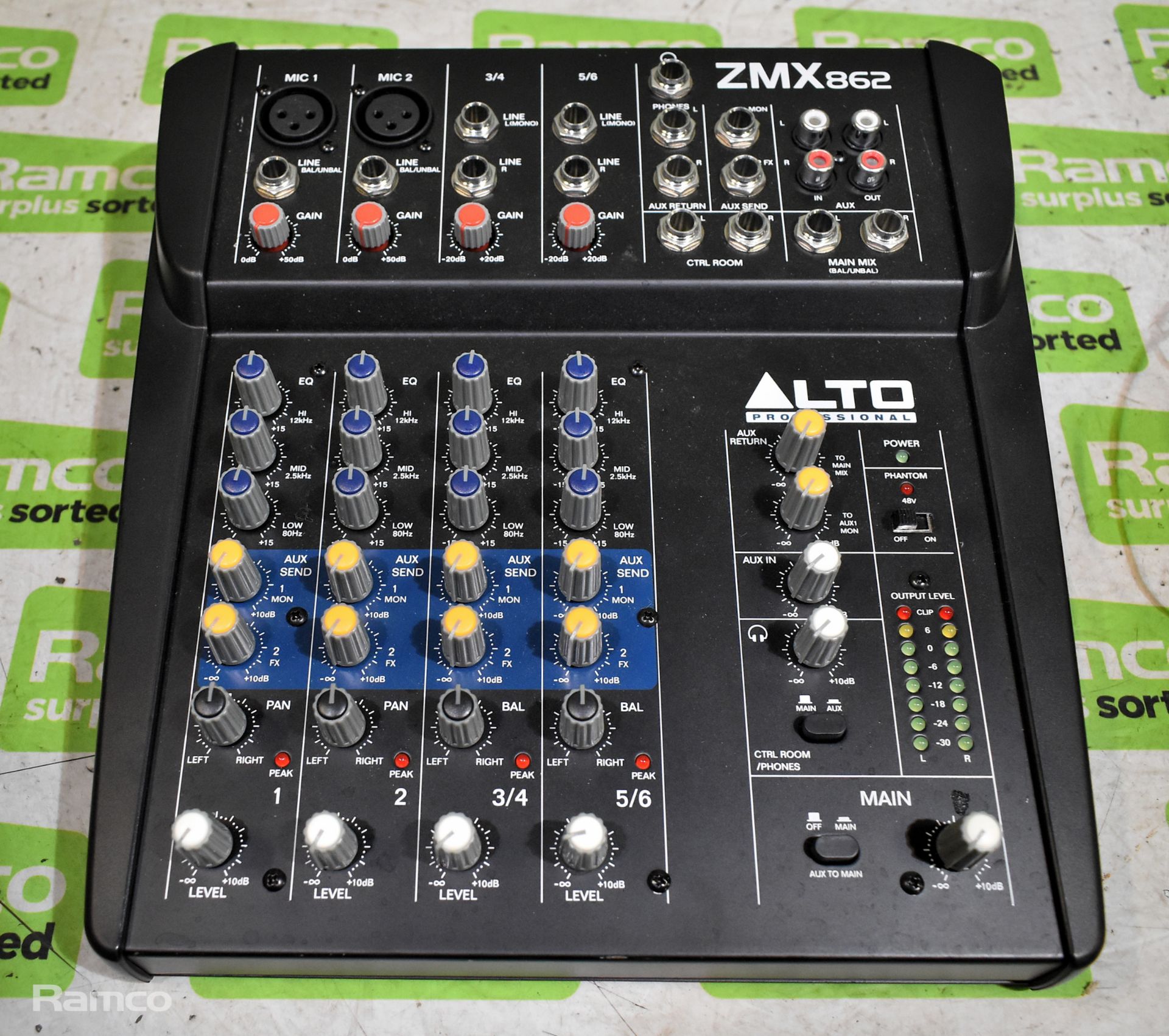 ALTO Pro ZMX862 6-channel 2-bus mixer, Yamaha MV800 audio mixer - Image 8 of 12