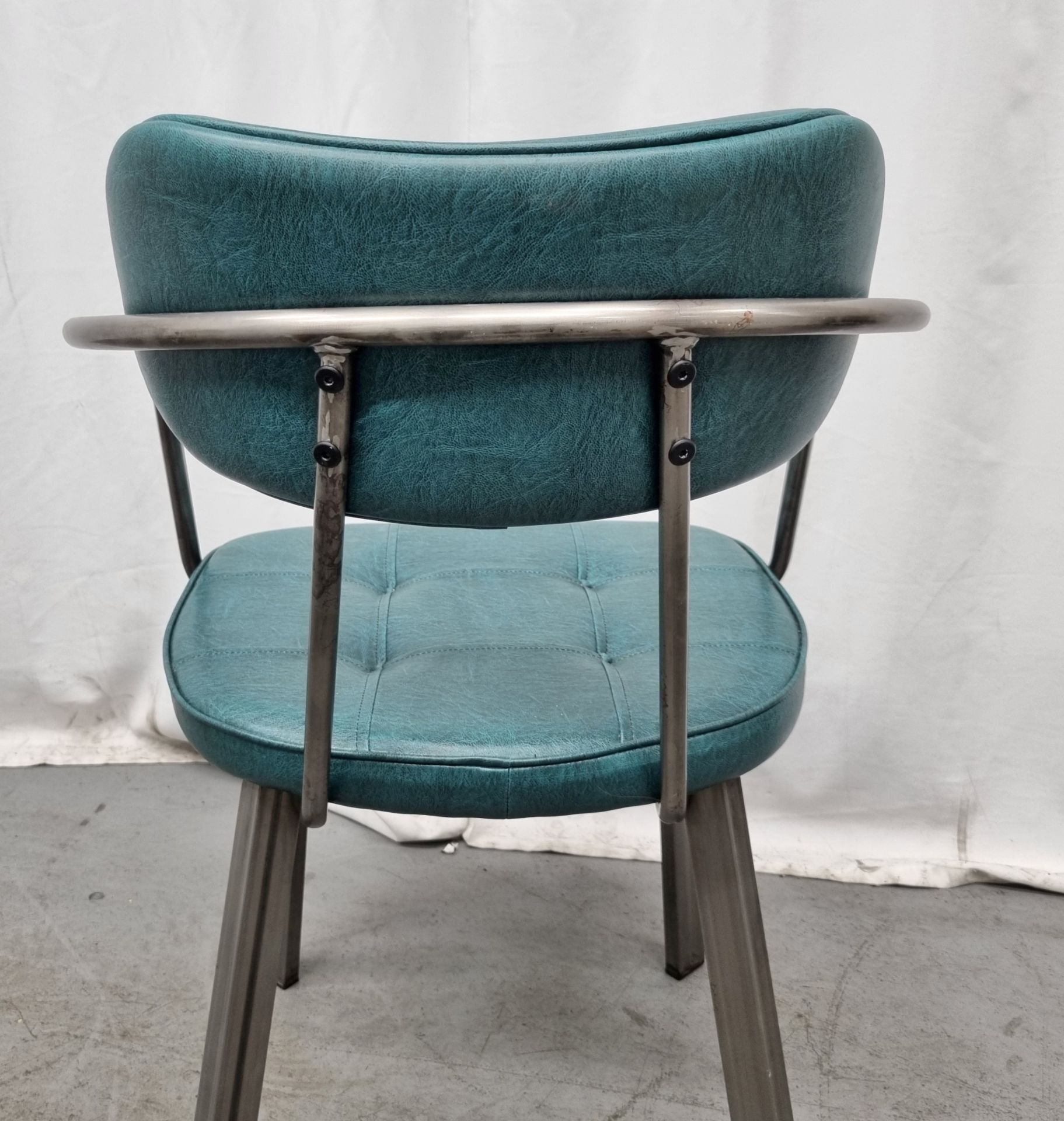 4x Industrial green leather restaurant chairs - L 550 x W 600 x H 80cm - Bild 11 aus 12