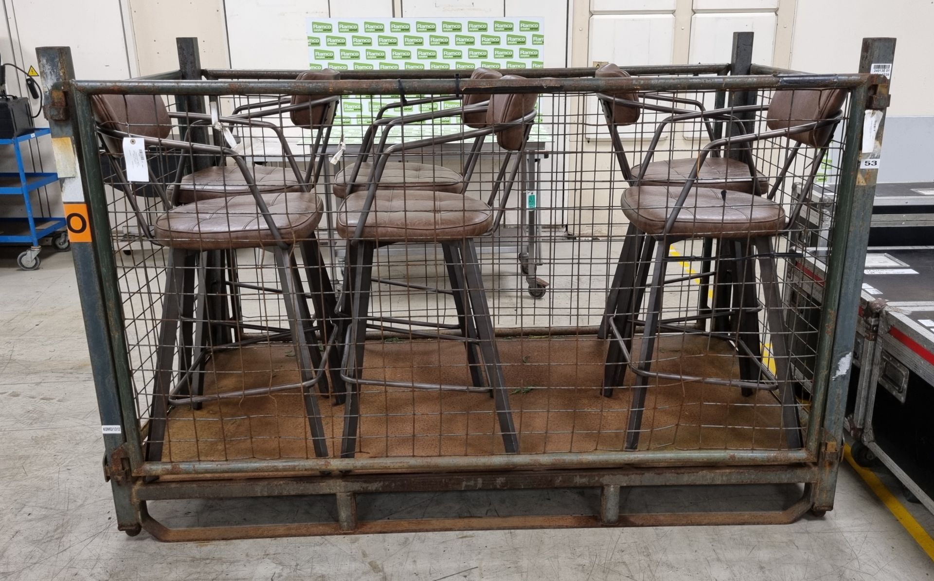3x Industrial brown leather restaurant chairs - L 550 x W 600 x H 1100mm - Bild 11 aus 11