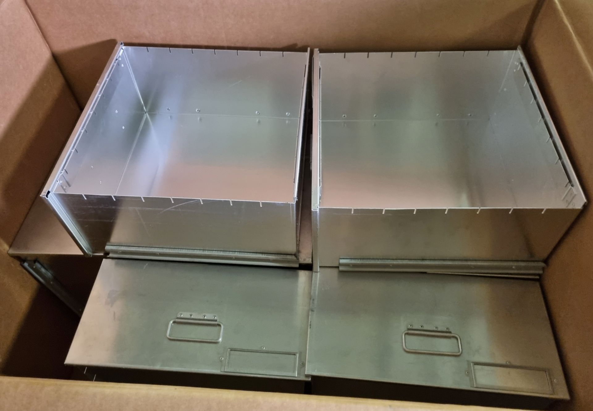 9x Metal cabinet drawers - W 430 x D 430 x H 210mm - Image 2 of 4