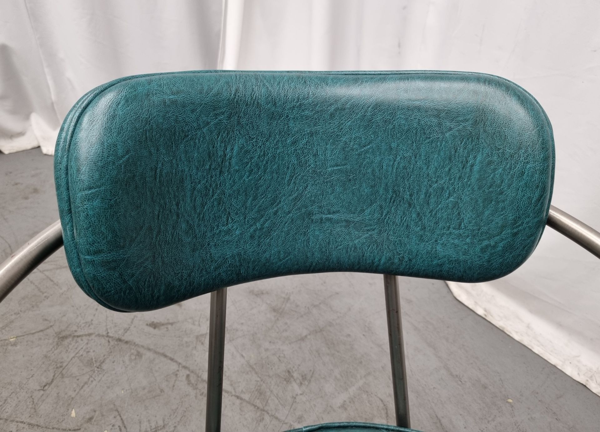 4x Industrial green leather restaurant chairs - L 550 x W 600 x H 80cm - Bild 7 aus 12