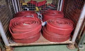 8x lengths of Angus Duraline 70mm lay flat hose with couplings - approx 23m each