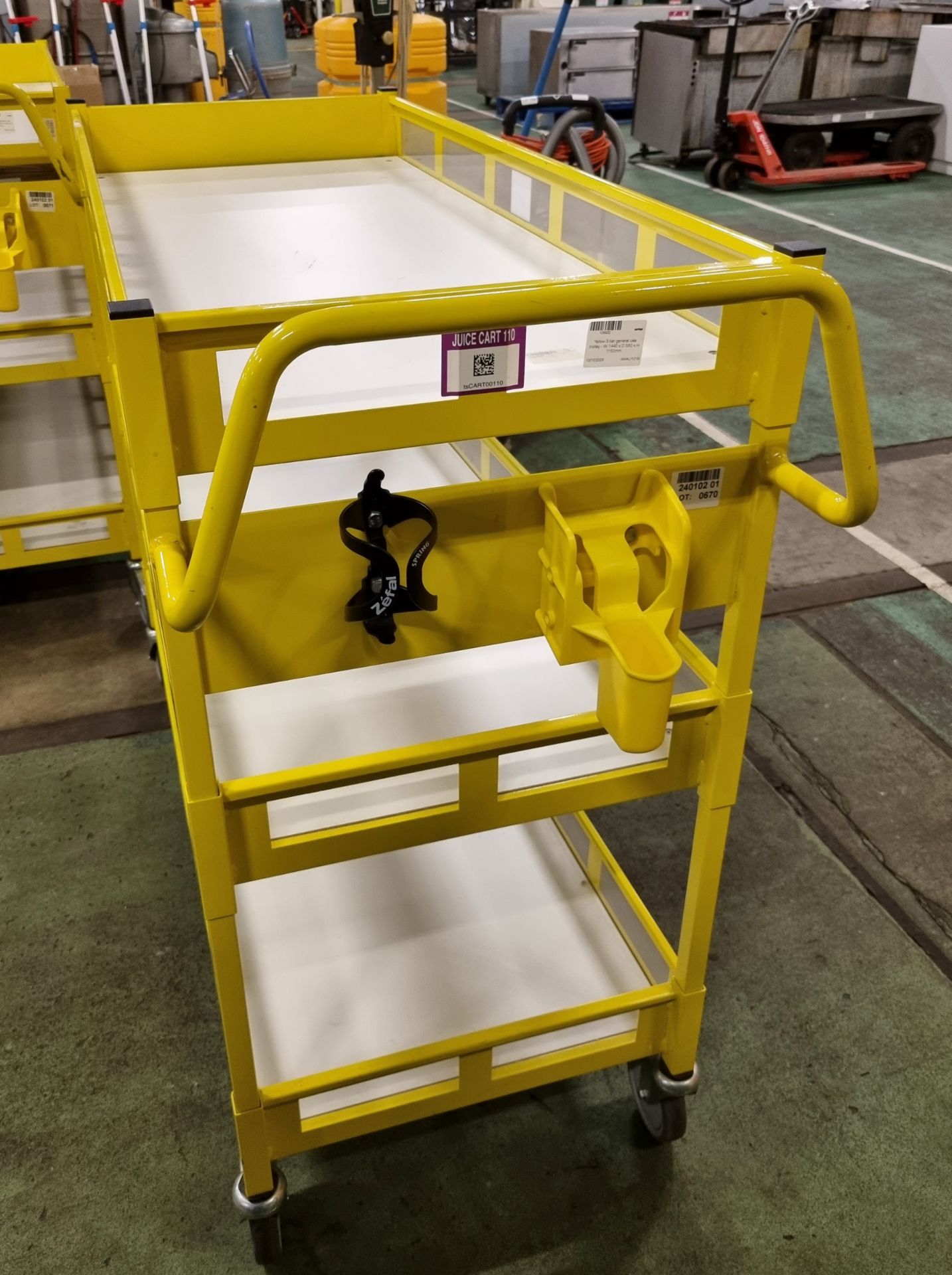 Wholesale lot - 42x Yellow 3-tier general use trollies - W 1440 x D 550 x H 1150mm - Image 3 of 4