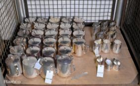 28x EPNS 3 pint teapots, 11x EPNS Milk jugs - 1/2 pint, 3x EPNS Sugar bowls