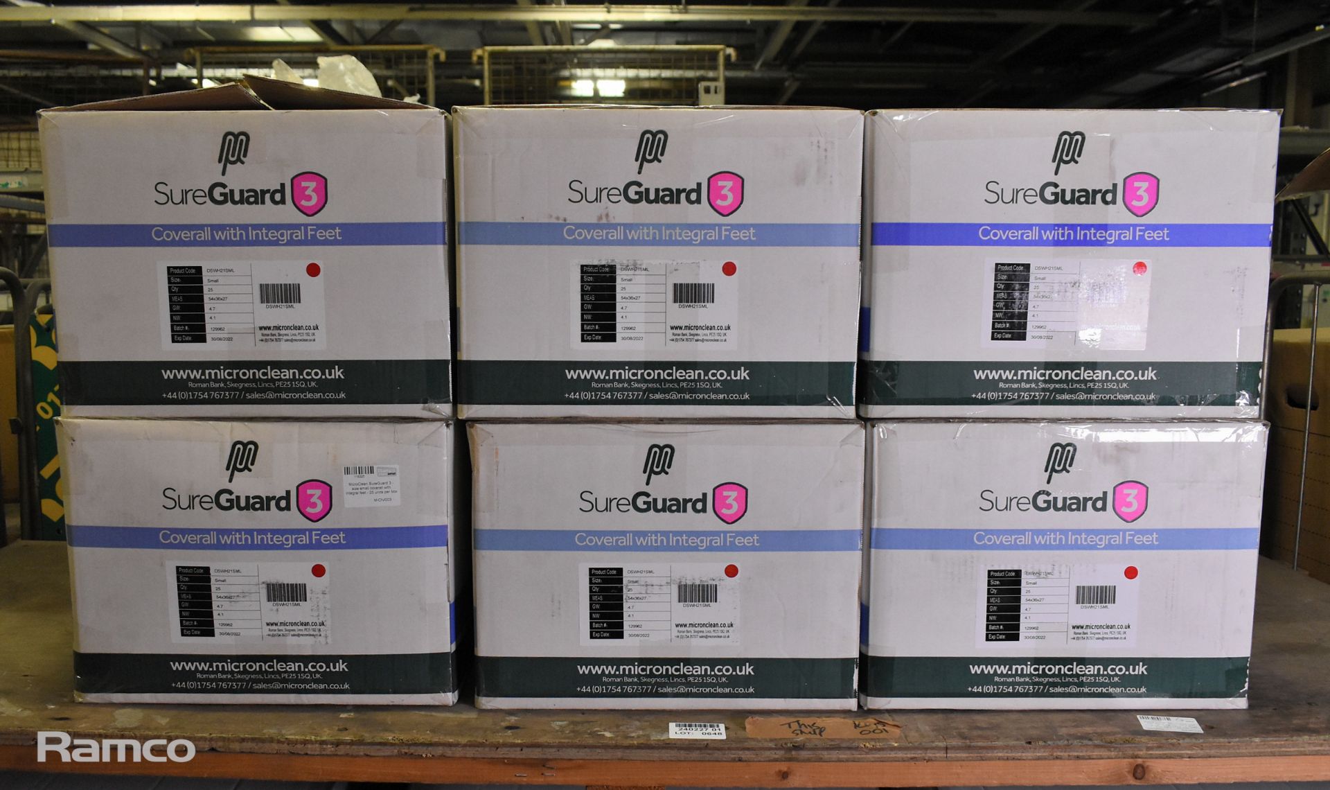 6x boxes of MicroClean SureGuard 3 - size small coveralls with integral feet - 25 units per box - Image 5 of 5