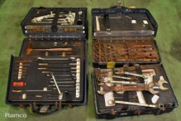 2x Multi piece tool kit in composite cases - spanners and allen keys - L 510 x W 250 x H 450mm