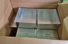 9x Metal cabinet drawers - W 430 x D 430 x H 210mm