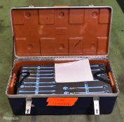 24 piece metric ring spanner set in toolbox - 18mm to 60mm