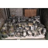 Stainless steel gastronorm trays - mixed sizes - approximately 100 items