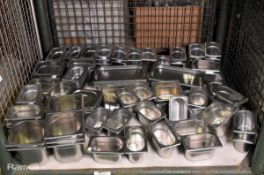 Stainless steel gastronorm trays - mixed sizes - approximately 100 items
