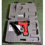 Flex bammer gas fueled nail gun with one gas cartridge in carry case