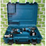 Makita 6317D cordless drill - DC1414F charger - 2 x 12V batteries - case