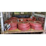 10x lengths of Angus Duraline 45mm lay flat hose with couplings - approx 23m each & more