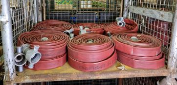 10x lengths of Angus Duraline 45mm lay flat hose with couplings - approx 23m each & more