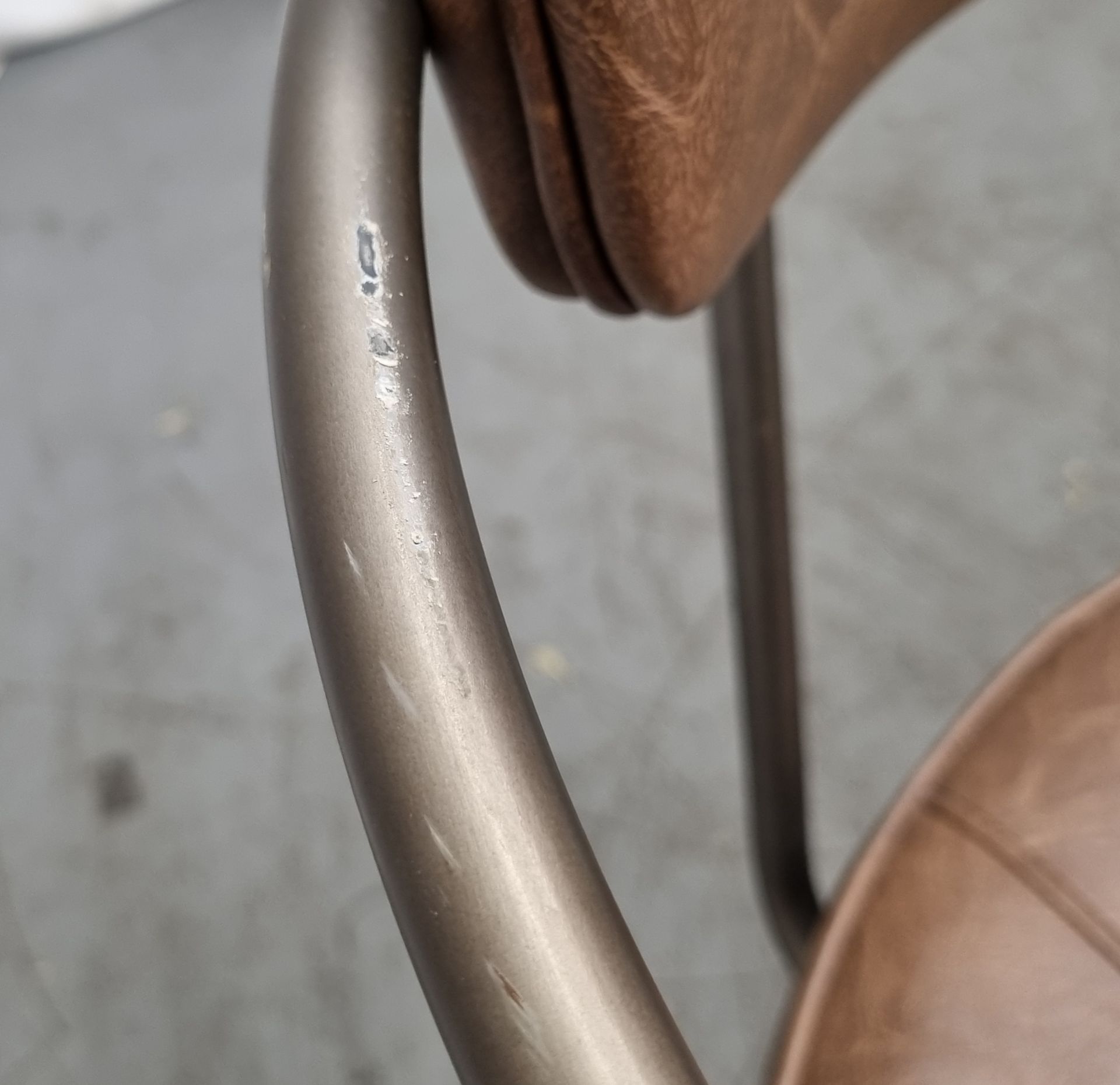 3x Industrial brown leather restaurant chairs - L 550 x W 600 x H 1100mm - Bild 6 aus 11