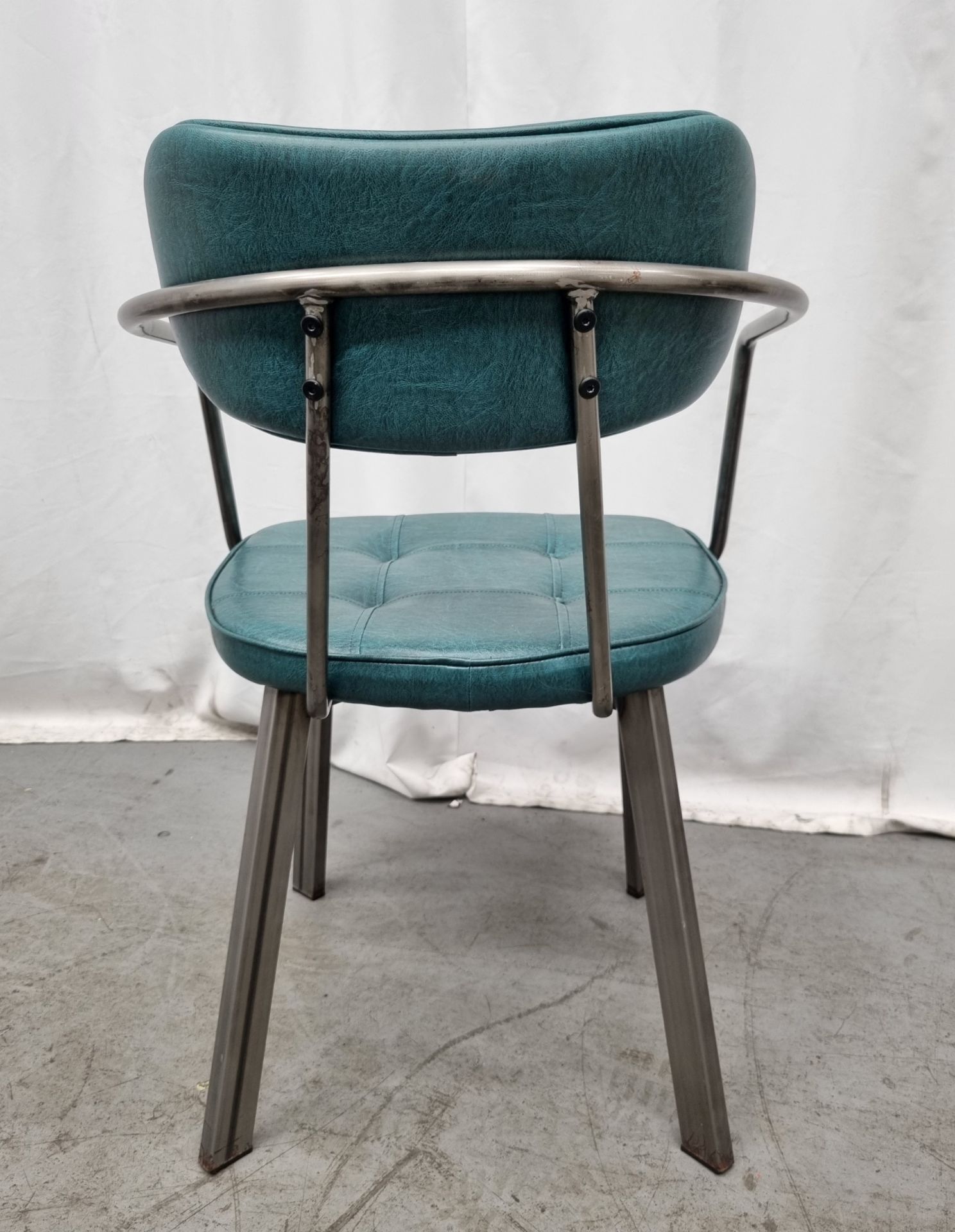 4x Industrial green leather restaurant chairs - L 550 x W 600 x H 80cm - Bild 10 aus 12