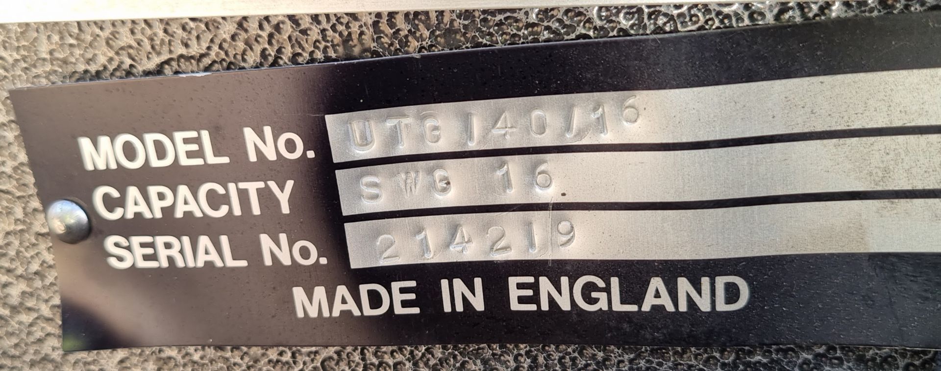 Waltons UTG/40/16 Sheet metal shearing machine - Cap SWG 16 - L 1550 x W 1240 x H 1180mm - comes wit - Image 2 of 10