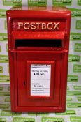 Red post box - W 300 x D 260 x H 470mm