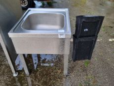 Stainless steel sink unit - L 600 x W 500 x H 600mm
