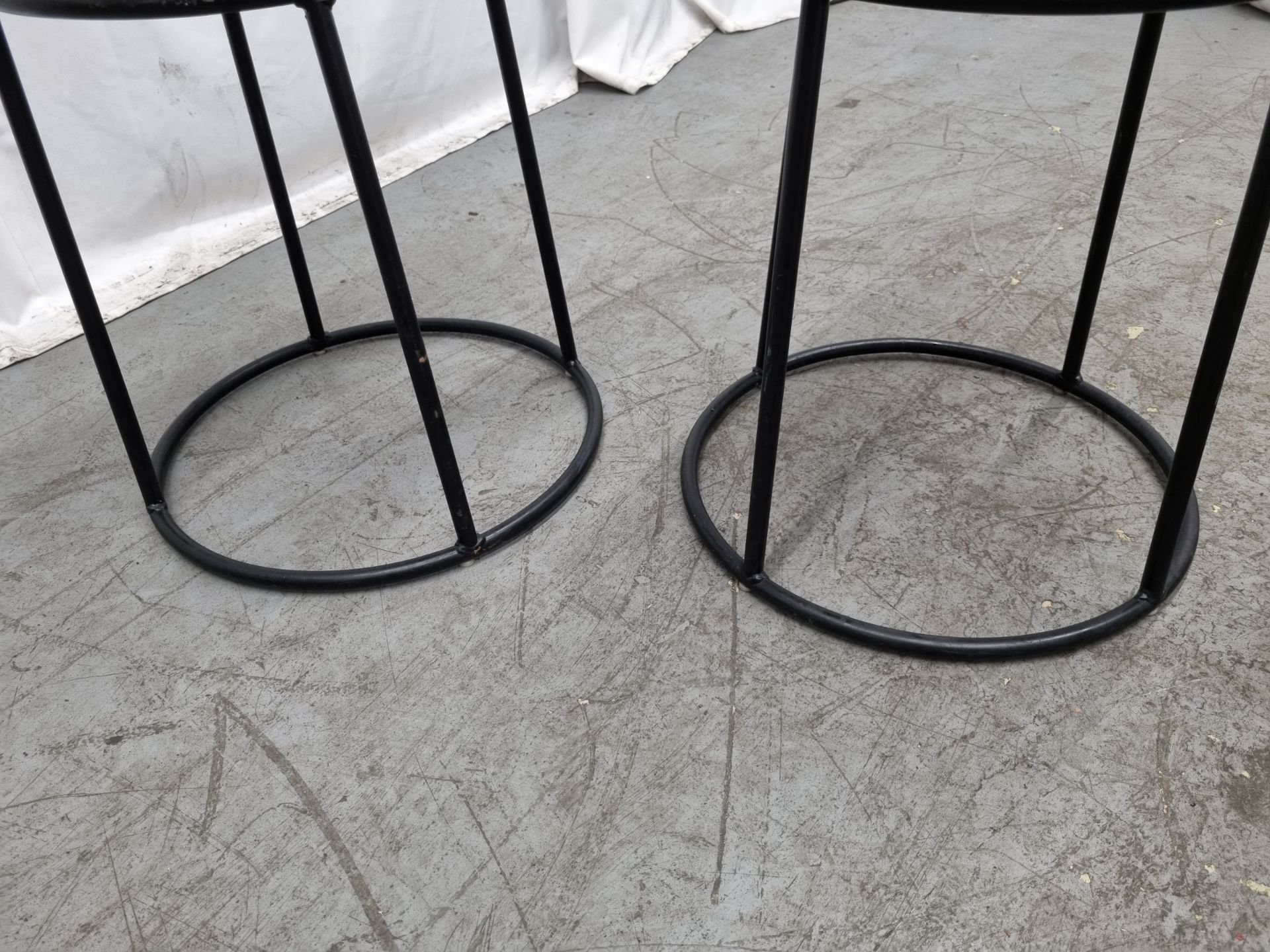 5x Industrial brown leather circular restaurant stools - L 450 x W 450 x H500mm - Bild 7 aus 10