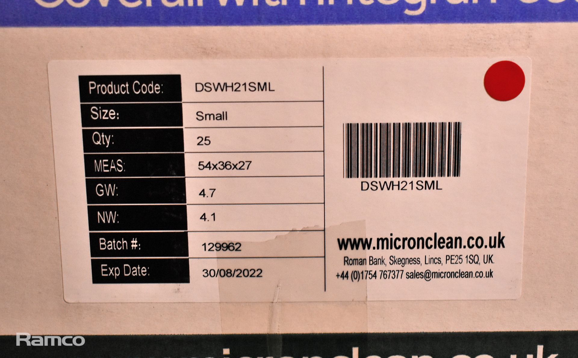 6x boxes of MicroClean SureGuard 3 - size small coveralls with integral feet - 25 units per box - Image 3 of 3
