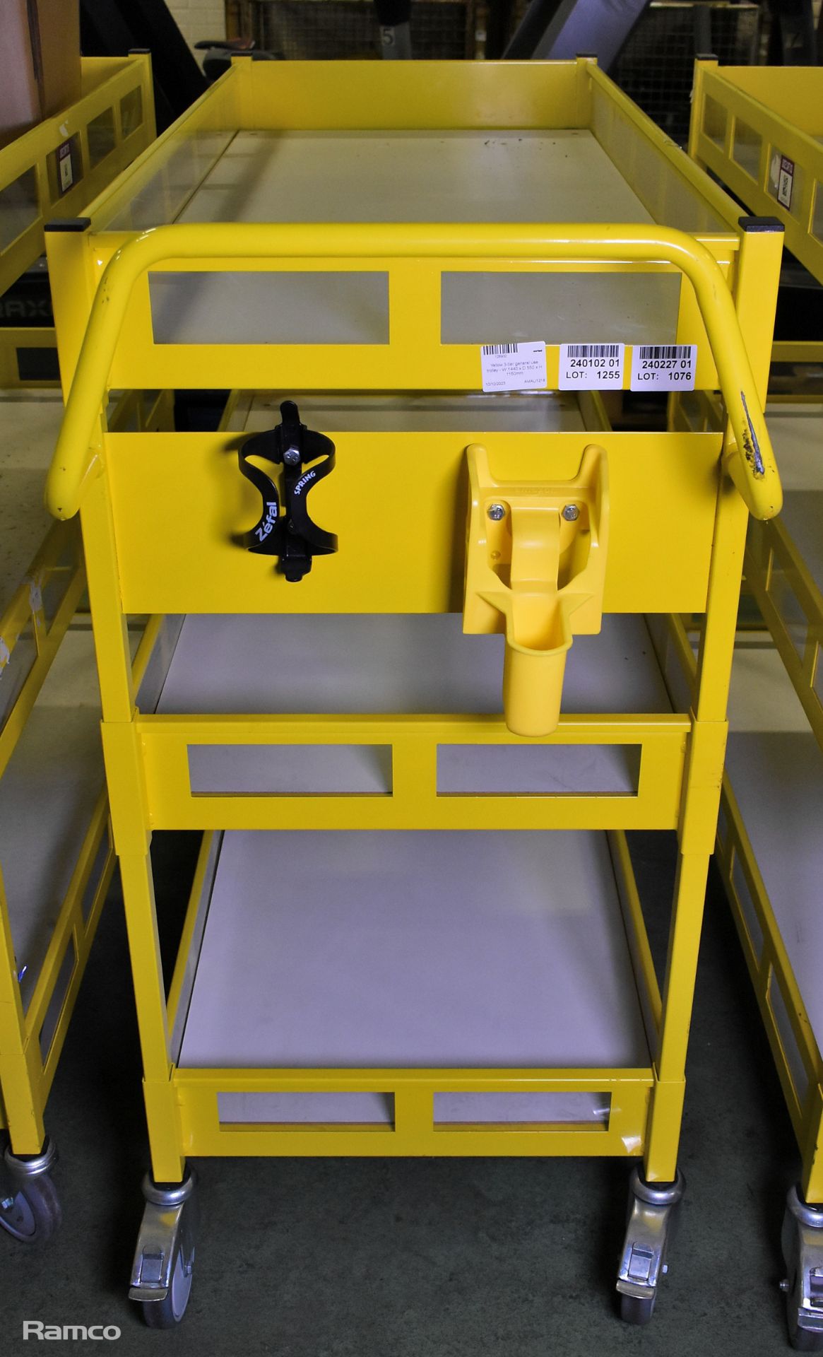 Yellow 3-tier general use trolley - W 1440 x D 550 x H 1150mm - Image 6 of 6