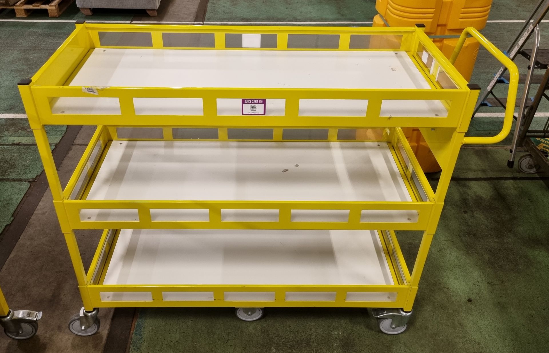 Wholesale lot - 42x Yellow 3-tier general use trollies - W 1440 x D 550 x H 1150mm - Image 2 of 4