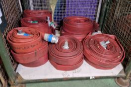 6x lengths of Angus Duraline 70mm lay flat hose with single coupling - approx 5m each & more