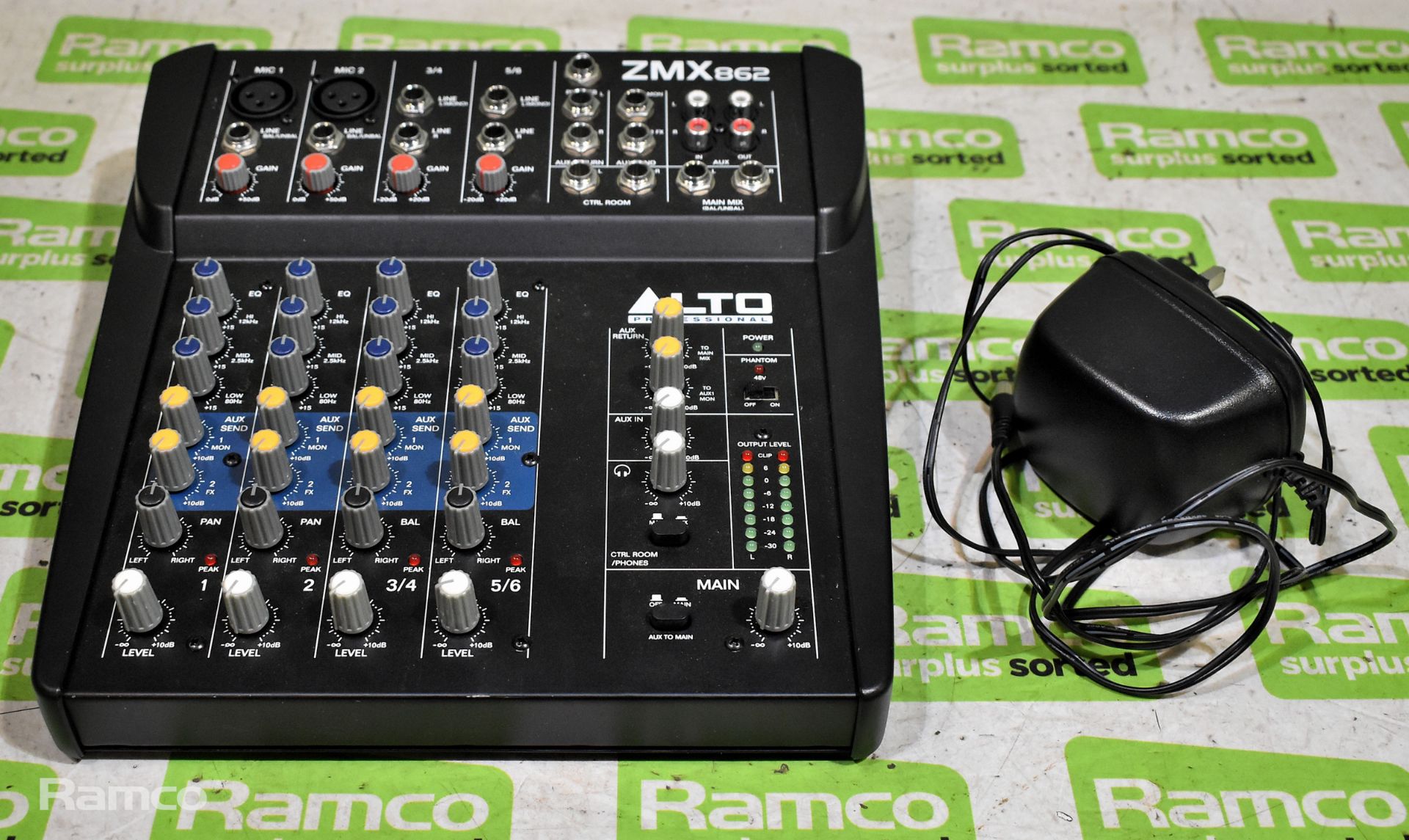 ALTO Pro ZMX862 6-channel 2-bus mixer, Yamaha MV800 audio mixer - Image 7 of 12