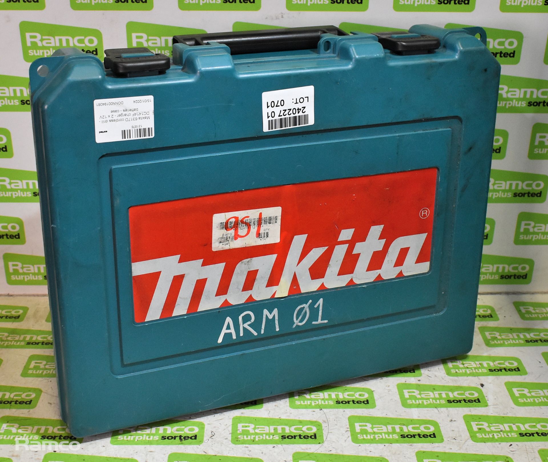 Makita 6317D cordless drill - DC1414F charger - 2 x 12V batteries - case - Bild 6 aus 6