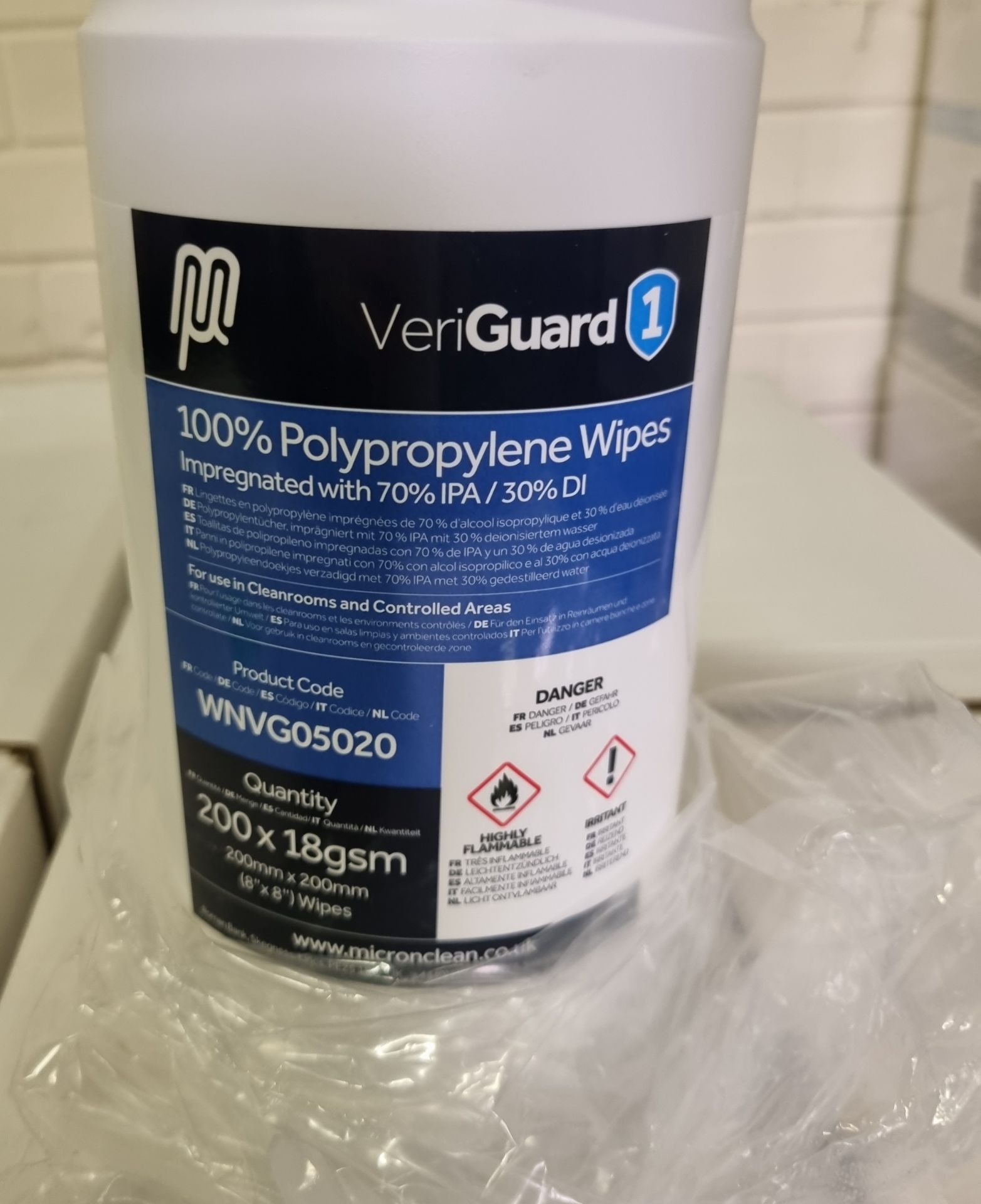 12x boxes of Micronclean Veriguard 1 polypropylene 8 inch x 8 inch tube wipes - 12 per box - Bild 3 aus 4