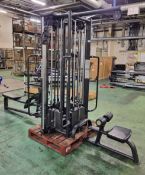 Pulse Fitness Four Station multi cable jungle gym station - no straps - W 1800 x D 900 x H 2200 mm