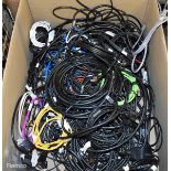 Audio and visual power cables, adaptor cables, XLR cables, HDMI, USB