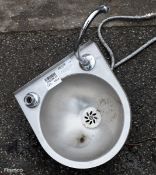Stainless steel small wall mounted sink basin - W 300 x D 320 x H 280mm