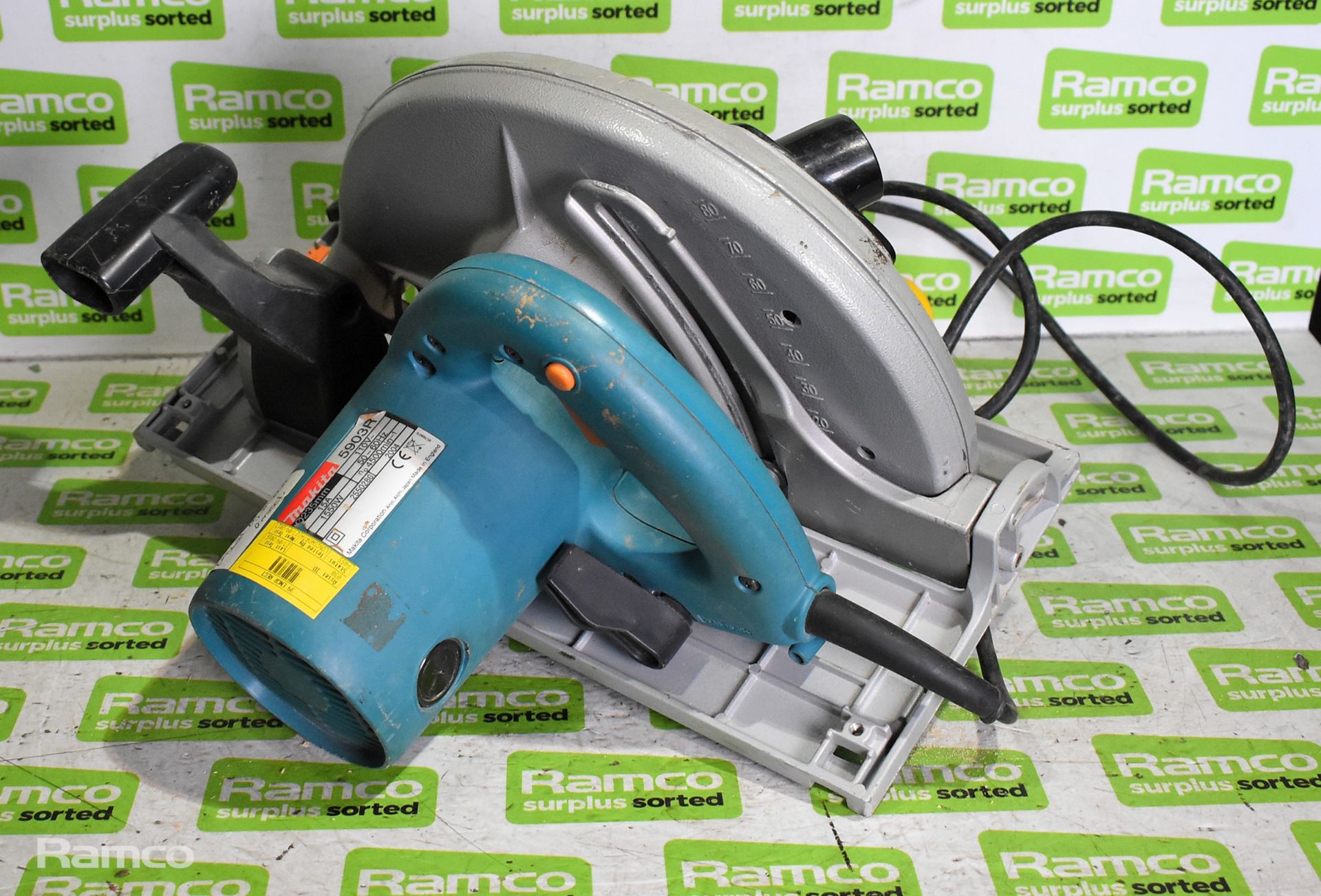 Makita 5903R 110V circular saw 1550W - 235mm blade with case - Image 5 of 10