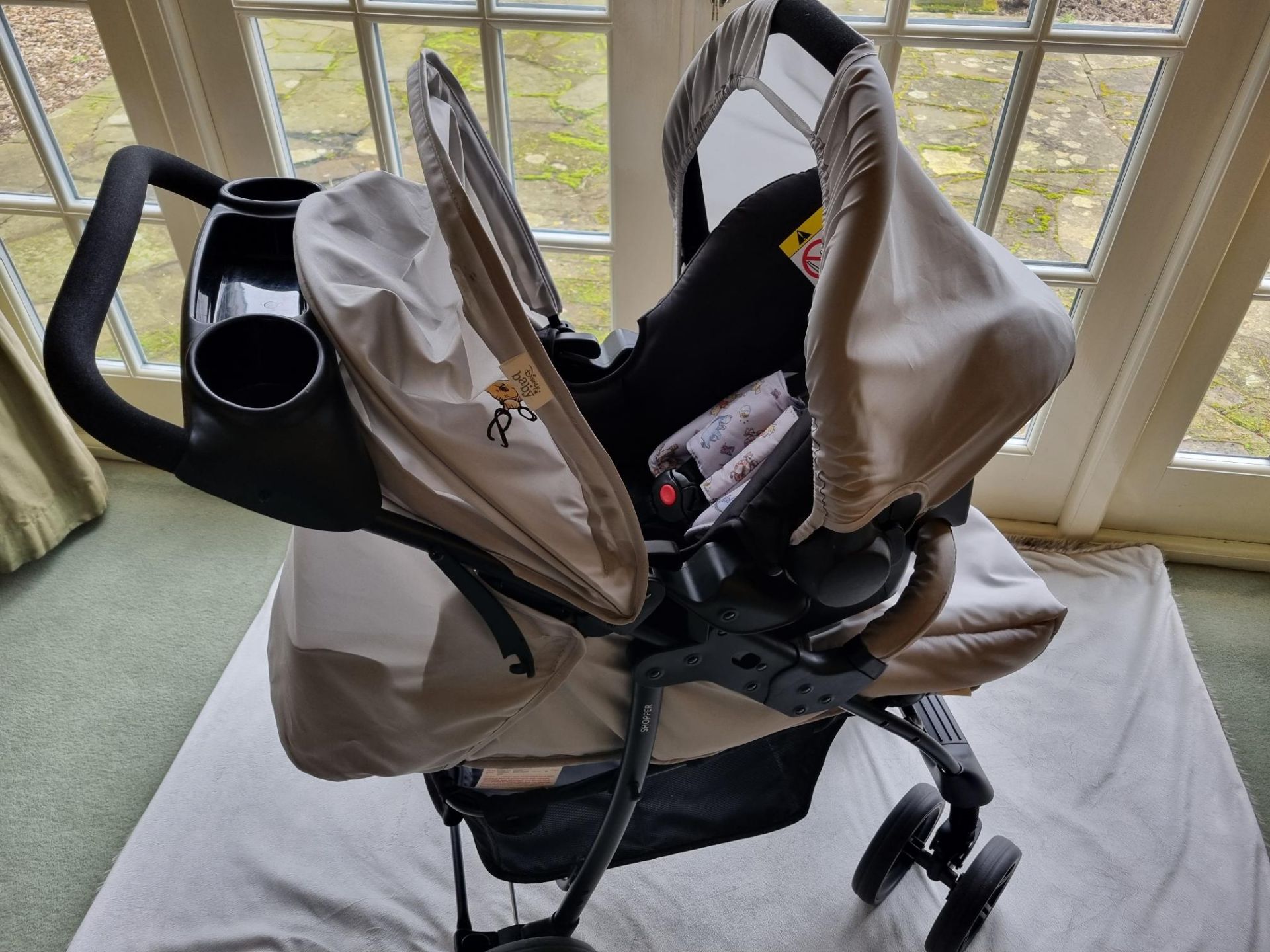Hauck Disney Pushchair Travel System, Highchair, Tommee Tippee bottle warmer and case, playmat, toys - Image 8 of 24