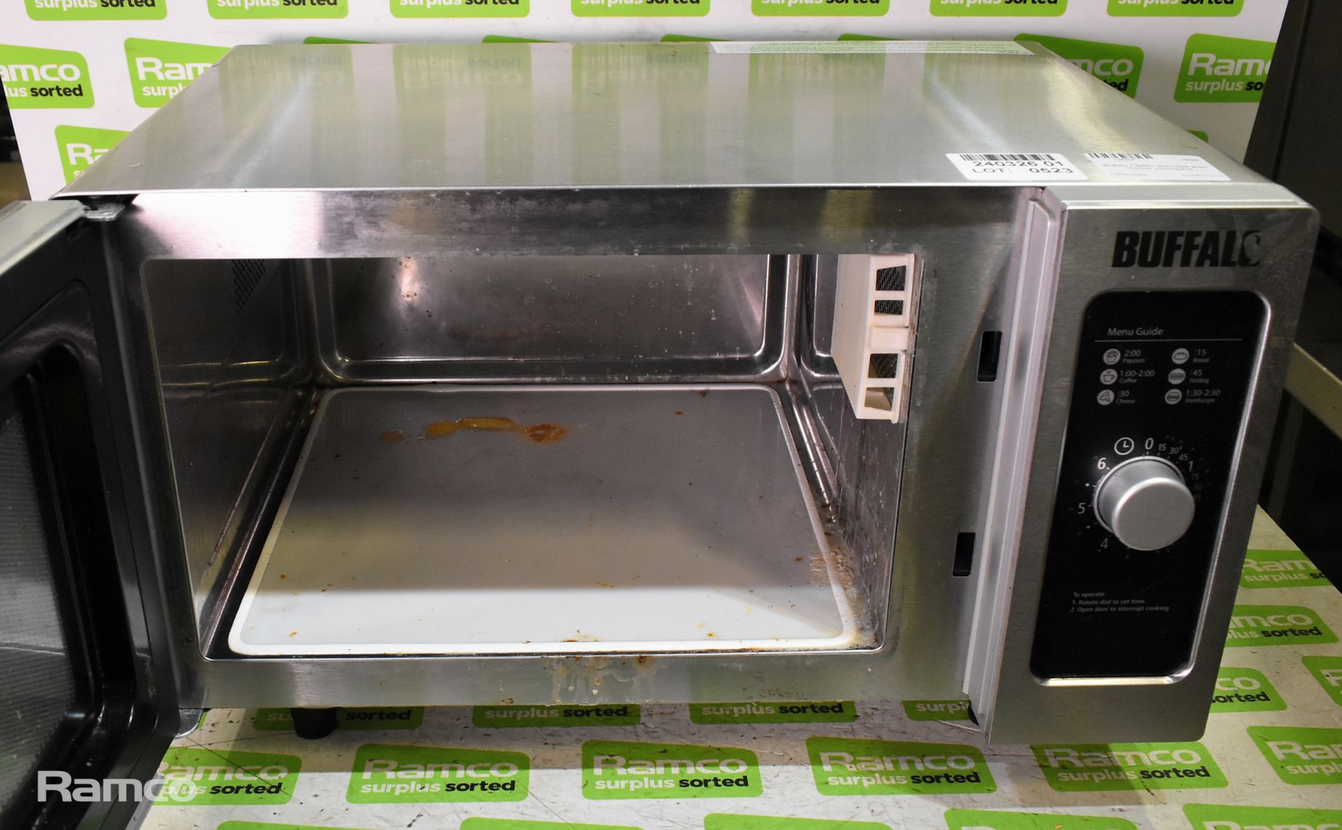 Buffalo FB861 stainless steel 1000W microwave - Image 2 of 6